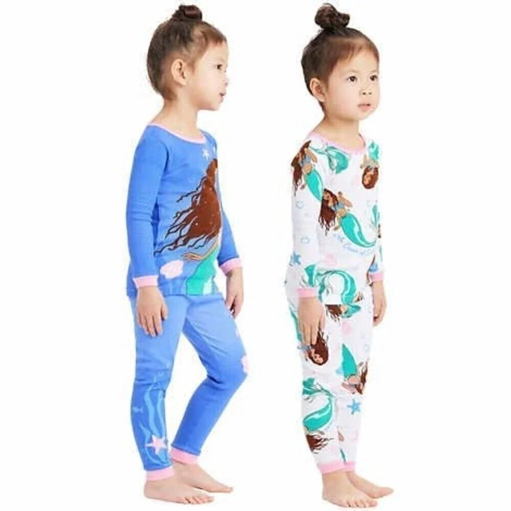 Disney Ariel Character Kids' 4-piece Cotton Pajama Set‎ Size 6 New with Tags!